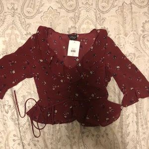 Red Floral Blouse